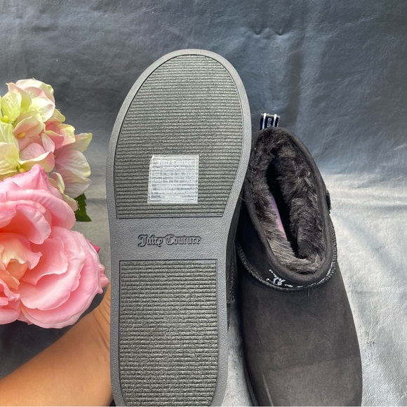 Juicy Couture JC-Kerri Women’s Slip On Black Faux Shearling Booties Size 9 - Picture 6 of 7